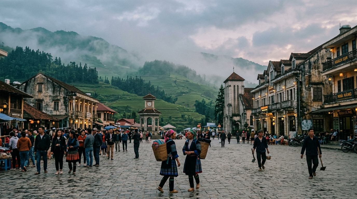 A first afternoon in Sapa after the long ride from Hanoi