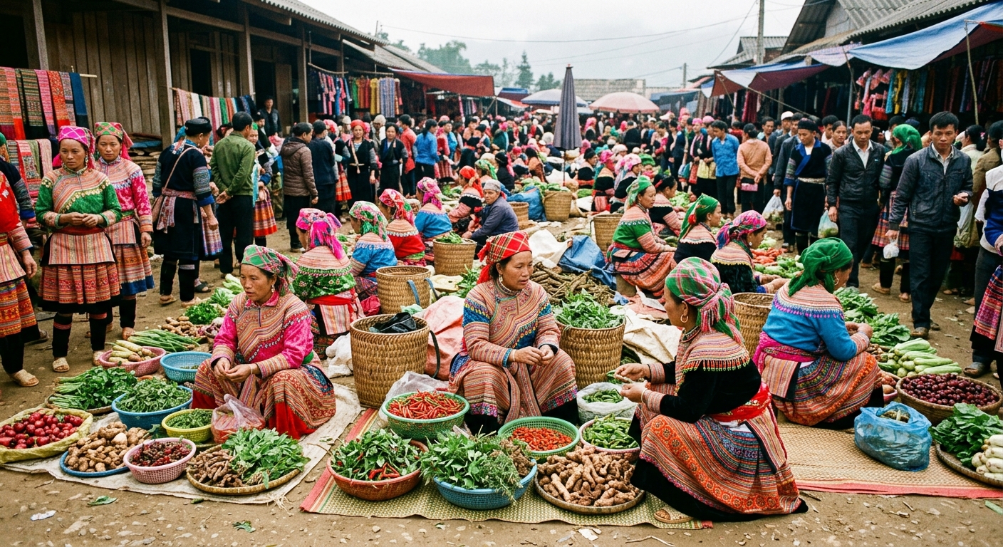 A morning at the Bac Ha sunday market in northern Vietnam