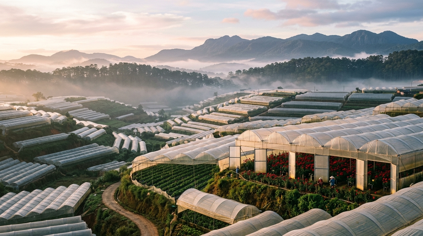 Dalat’s flower farms at first light
