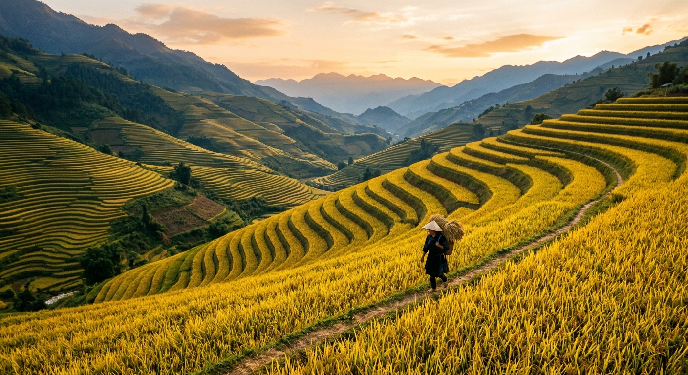 Sapa rice terraces in harvest season: When Mu Cang Chai quietly outshines Sapa